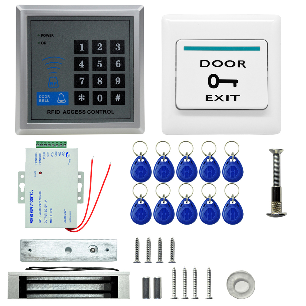 132LBs Electric Magnetic Door Lock Kit ID Card Password Access Control System