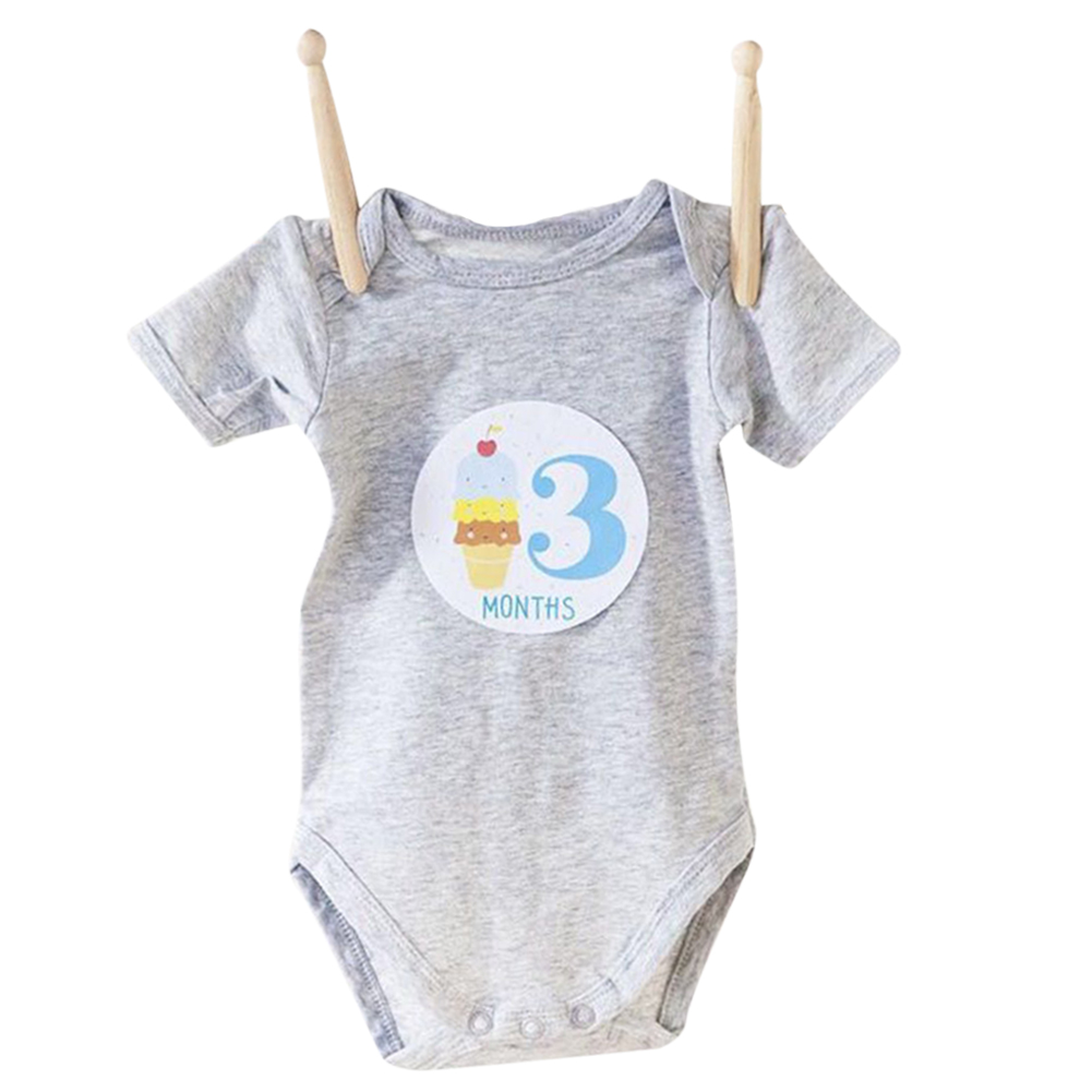 Baby Monthly Photograph Stickers Month 1-12 Milestone Stickers #3YE