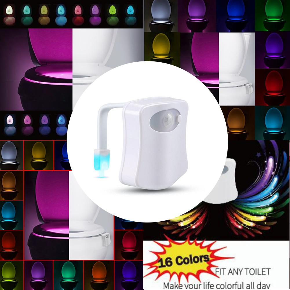 16 Farben LED Nachtlicht Körper Bewegung aktiviert WC Toilette Licht Lampe