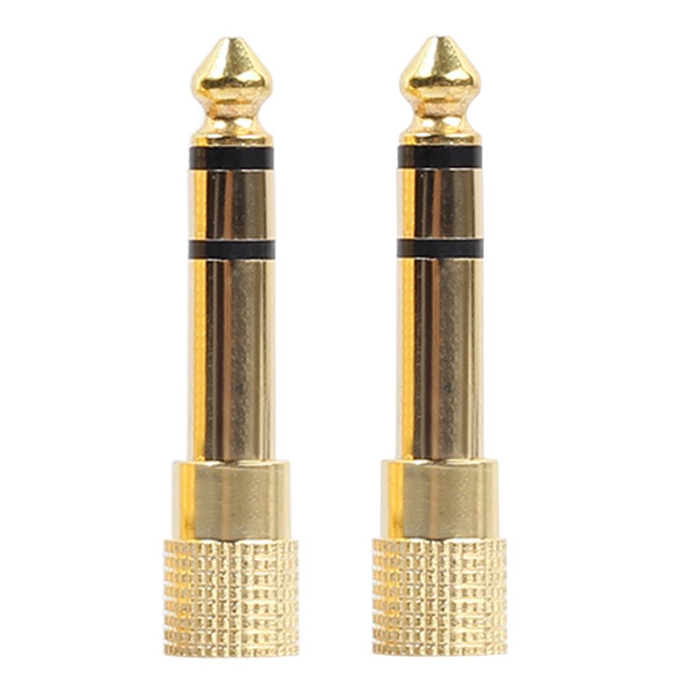 6,35mm auf 3,5mm Klinkenadapter Stereo Buchse auf Stecker vergoldet 2 Stück