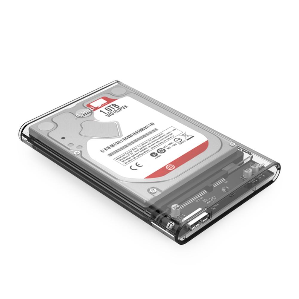ORICO Transparent 2.5/" USB 3.0 External Hard Drive Enclosure Case SATA HDD