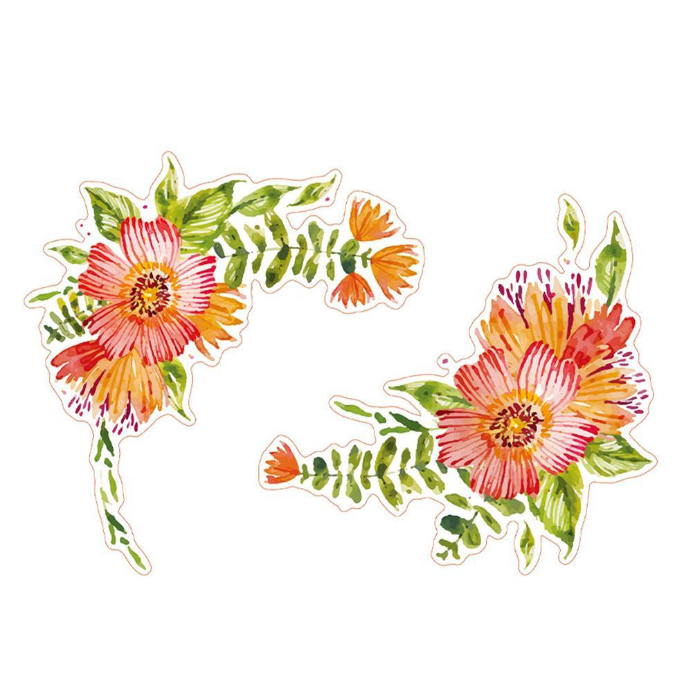 Flowers Refrigerator PVC Art Wall Stickers Kicthen Bath Stool Poster Decals
