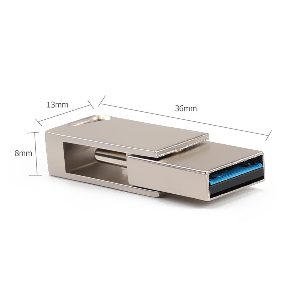 64GB Mini Triangle Metal Type-C USB3.0 Flash Drive Memory Stick Pendrive U D H1